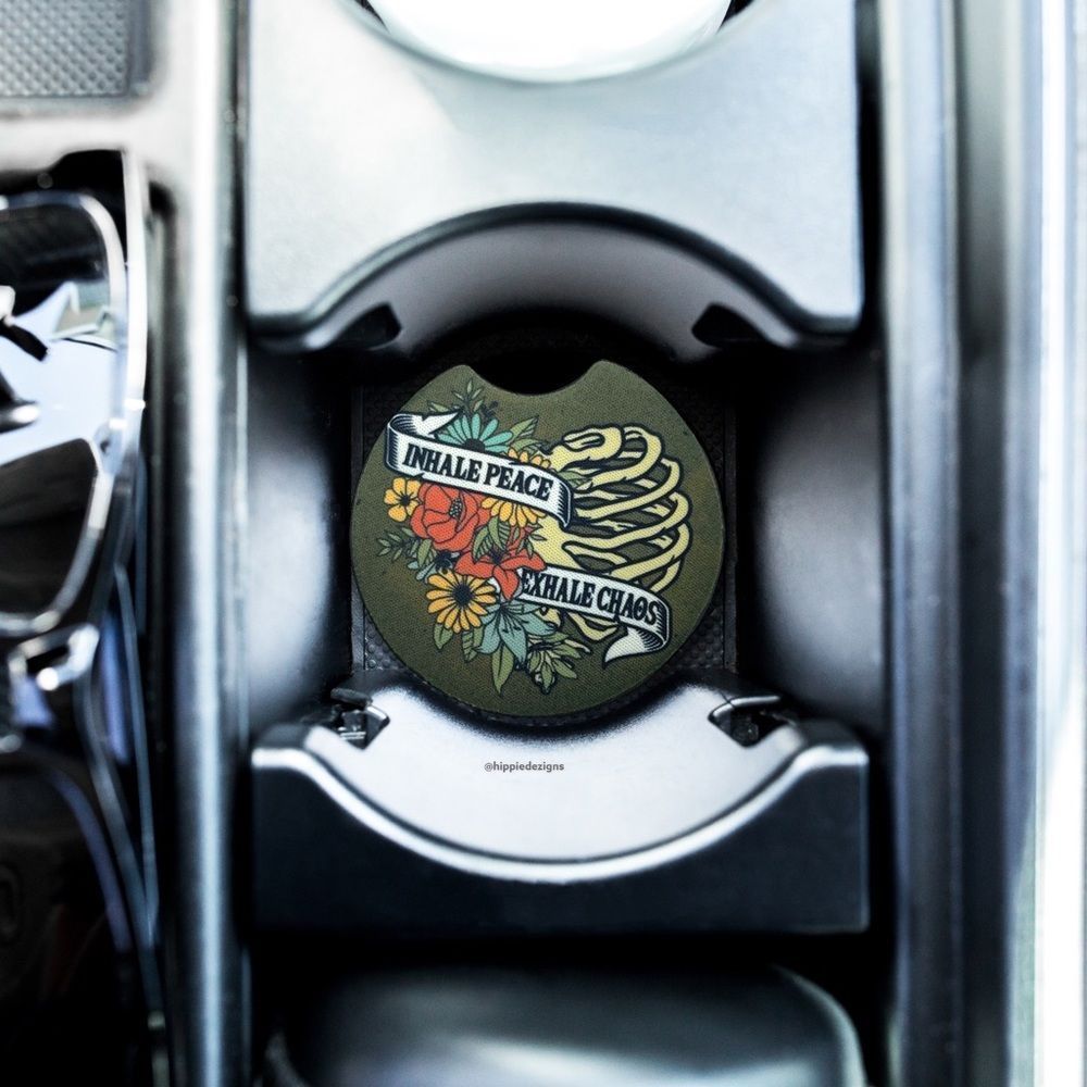 Inhale Peace Exhale Chaos Car Coaster 2 Pack - Picture 5 of 12